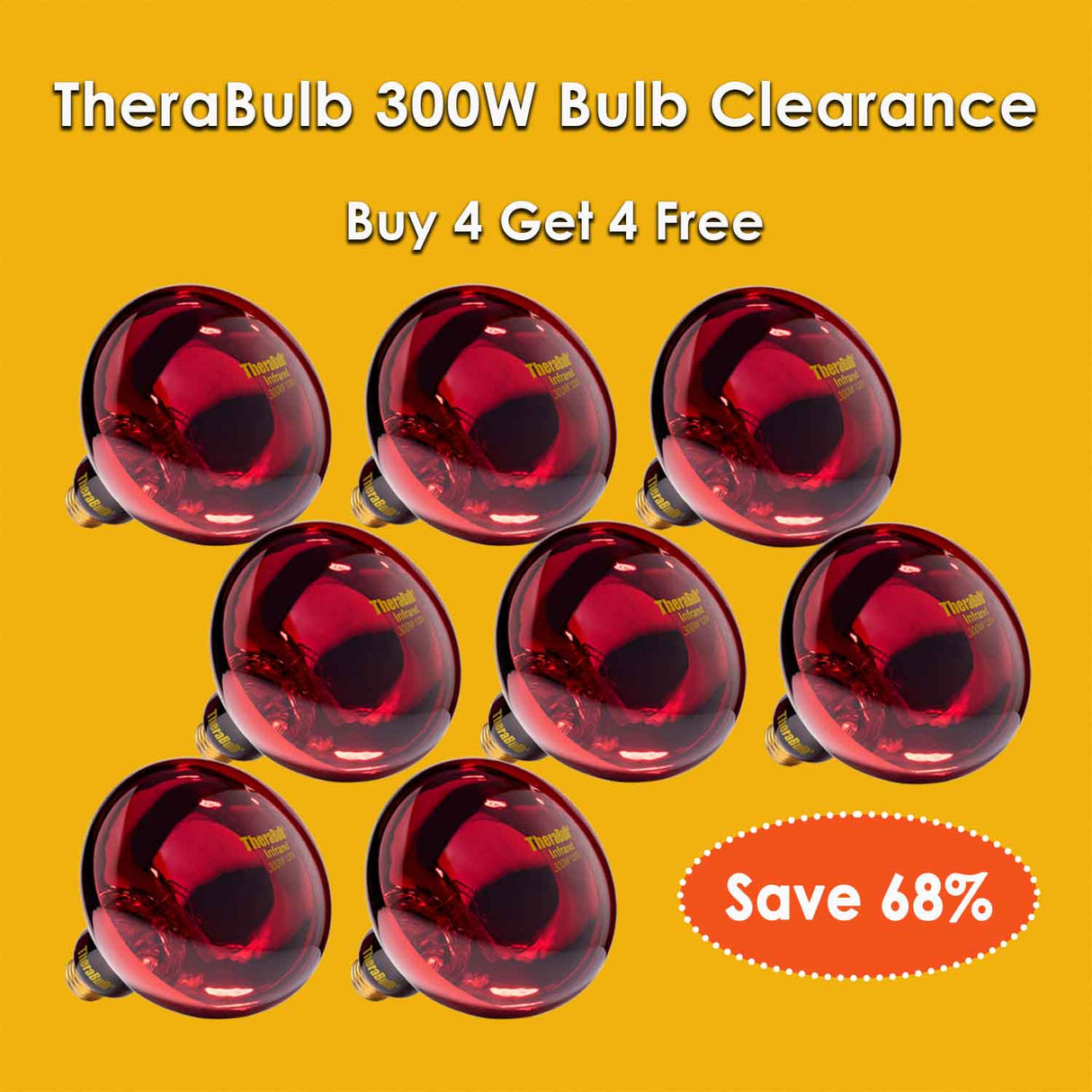 TheraBulb 300W Near Infrared Bulb 8-Pack