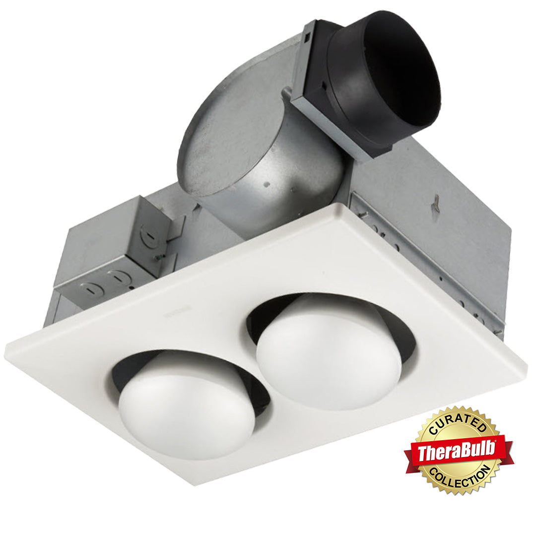250W Infrared Heater-Ventilation Fan, 2 Bulbs