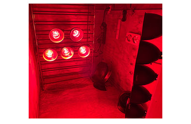 an infrared sauna incorporating near infrared heat lamp bulbs for infrared lamps and infrared saunas