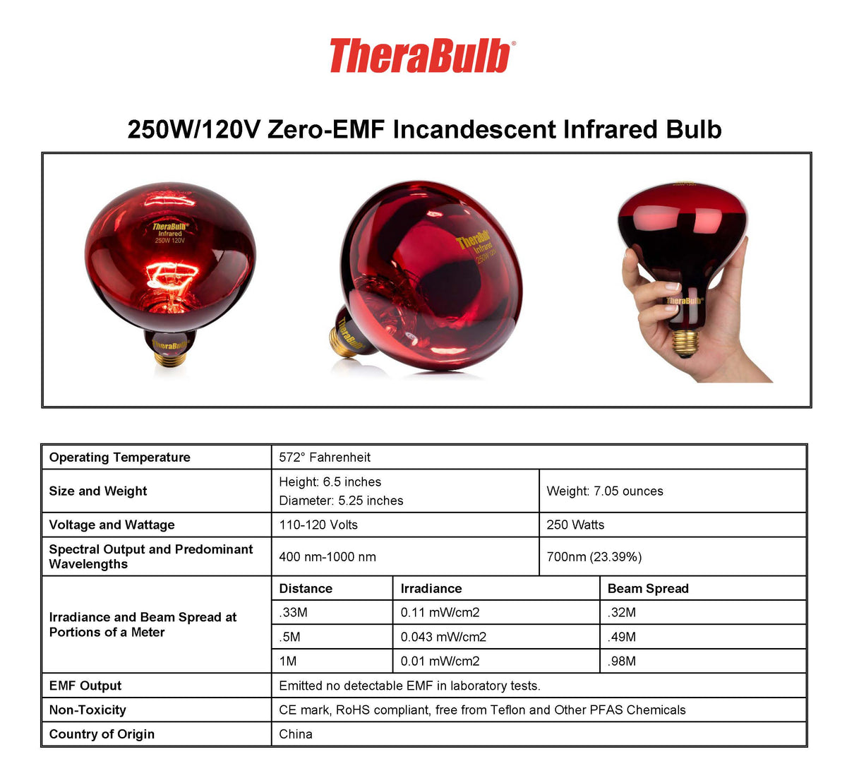 500W Freestanding Lamp & TheraBulb 250W Near Infrared Bulb Bundle
