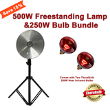 500W Freestanding Lamp & TheraBulb 250W Near Infrared Bulb Bundle