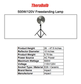 500W Freestanding Lamp & TheraBulb 250W Near Infrared Bulb Bundle