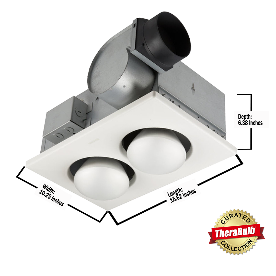 250W Infrared Heater-Ventilation Fan, 2 Bulbs