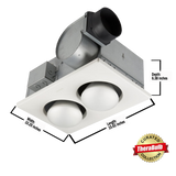 250W Infrared Heater-Ventilation Fan, 2 Bulbs