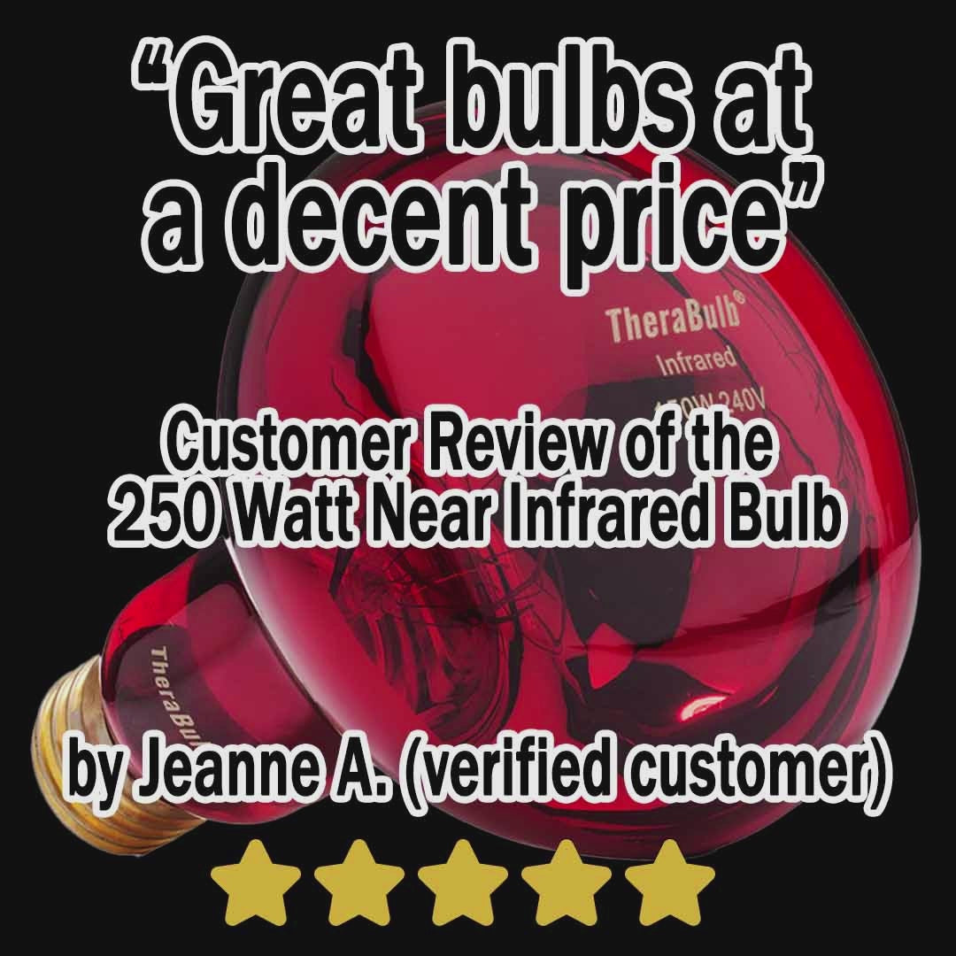 250W Near Infrared Heat Bulb 240V Europe, Asia, Africa & Oceania | TheraBulb